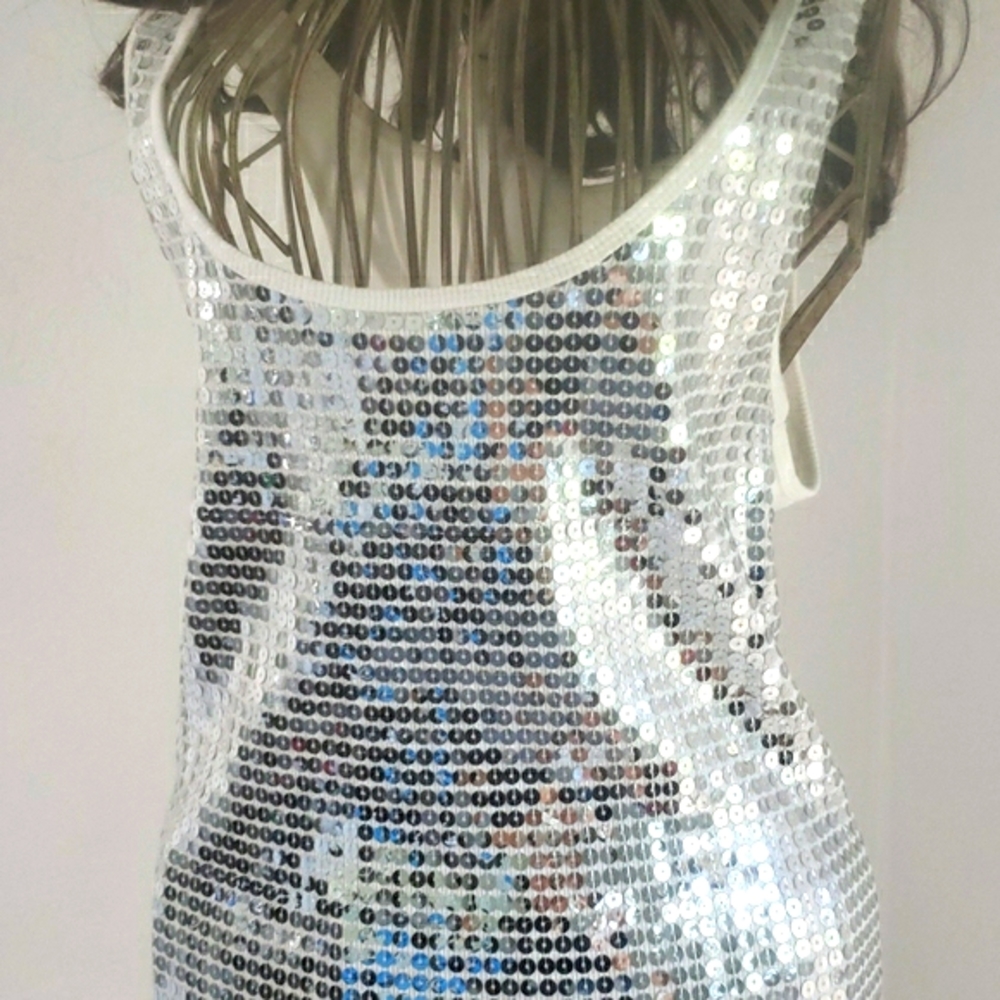 Silver Sequin Tank top